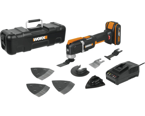 Worx Soniscrafter Akku-Multifunktionswerkzeug mit Zubehör und Aufbewahrungskoffer