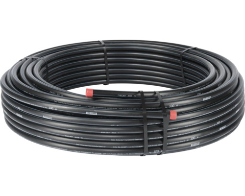 Rolle aus schwarzem PE-Rohr, 100 Meter