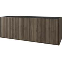 Holzwaschtischunterschrank mit vertikalen Lamellen