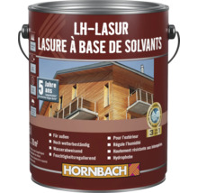 Farbeimer mit lösemittelbasierter LH-Lasur für den Außenbereich, feuchtigkeitsregulierend, wasserabweisend und hochwetterbeständig mit Hornbach Logo