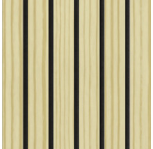 Holzpaneel mit vertikalen Latten und Schallschutz