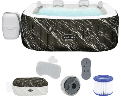 Lay-Z-Spa Hollywood aufblasbarer Whirlpool mit Pumpe, Abdeckung, Filterkartusche und Fernbedienung