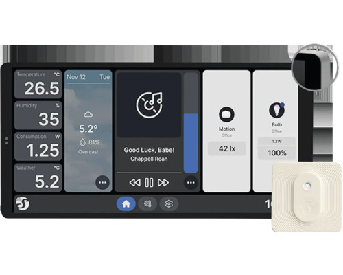 Bildschirm mit Smart Home Steuerung und Sensor