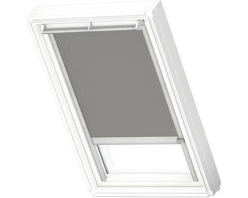 VELUX Dachfenster Verdunkelungsrollo grau mit grauem Alu-Rahmen solarbetrieben DSL PK08 0705K Dachfenster mit Verdunkelungsrollo