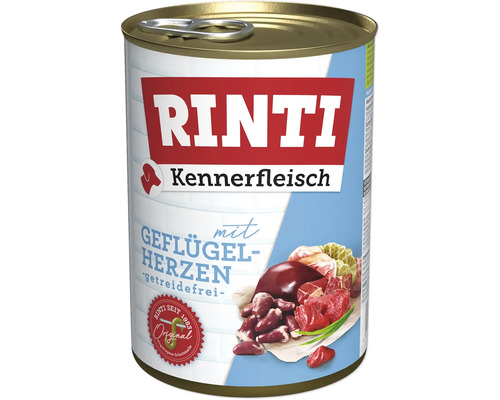 Hundefutter nass RINTI Geflügelherzen pur 400 g Hundefutter nass RINTI Geflügelherzen pur 400 g