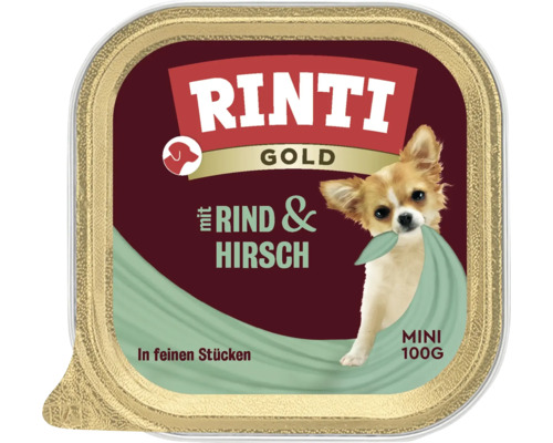Hundefutter nass RINTI gold Mini Hirsch & Rind 1 Pack 16x100 g Hundefutter nass RINTI gold Mini Hirsch & Rind 1 Pack 16x100 g