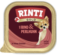 Rinti Gold Hundenassfutter mit Rind und Perlhuhn, 100 Gramm