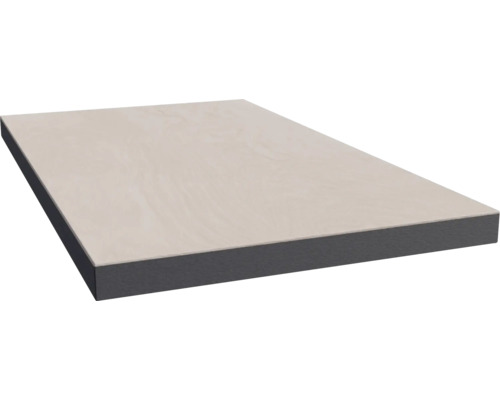Holzplatte mit grauer Kante