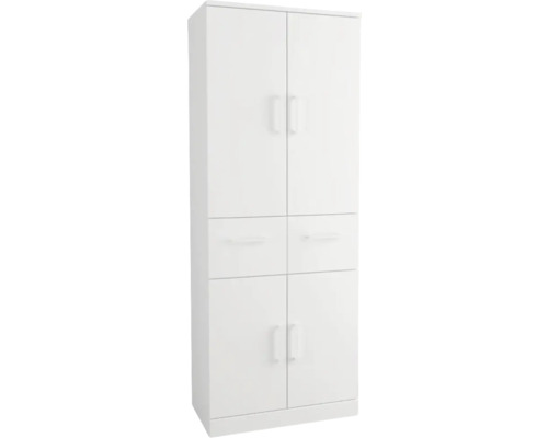 Hochschrank Baden Haus Lanai BxHxT 60 x 156 cm x 33,5 cm Frontfarbe weiß 56049 Weißer Mehrzweckschrank mit Schubladen und Türen für zusätzlichen Stauraum