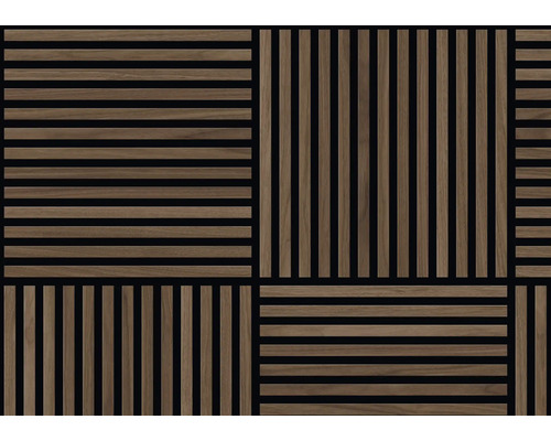 Sonava Akustikpaneel Walnuss Aarhus 1-seitig foliert 553 x 553 x 21 mm Wandpaneel aus Holz mit geradlinigem Design