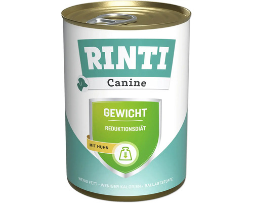 Hundefutter nass RINTI Canine Gewicht / Reduktionsdiät Huhn 400g Hundefutter nass RINTI Canine Gewicht / Reduktionsdiät Huhn 400g
