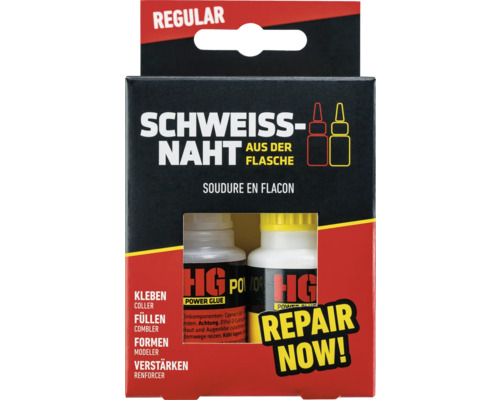 Schweißnaht aus der Flasche Klebstoffpackung