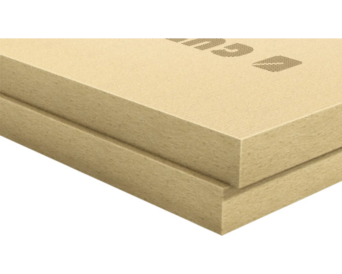 GUTEX Thermoflat Holzfaserdämmplatte für Flachdach mit Stufenfalz – 1230 x 600 x 120 mm Zwei Holzfaser-Dämmplatten im Detailansicht