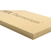 Holzfaser-Dämmplatte mit Schriftzug