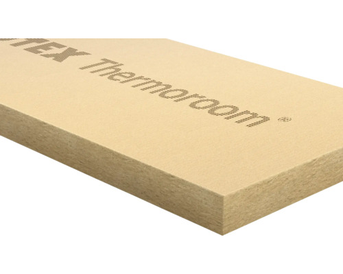 GUTEX Thermoroom Holzfaserdämmplatte für nachträgliche Innendämmung von Außenwänden 1300 mm x 600 mm x 40 mm Holzfaser-Dämmplatte mit Schriftzug