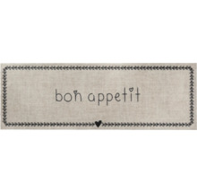 Fußmatte mit Bon Appetit Schriftzug und Blattrand