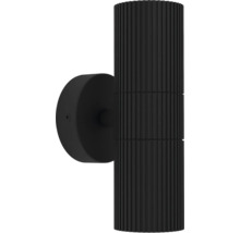 Schwarze Wandleuchte mit gerippter Oberfläche