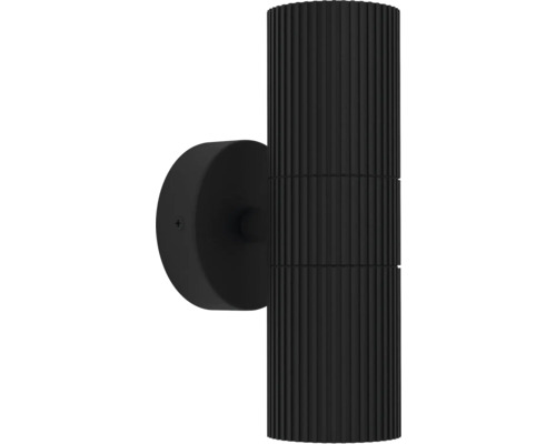 Schwarze Wandleuchte mit gerippter Oberfläche