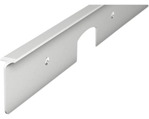 PICCANTE Eckverbindungsprofil für Arbeitsplatten mit 38 mm Stärke und Postformingkante Radius 4 mm Länge: 635 mm Griffleiste aus Metall mit Befestigungslöchern und Aussparung