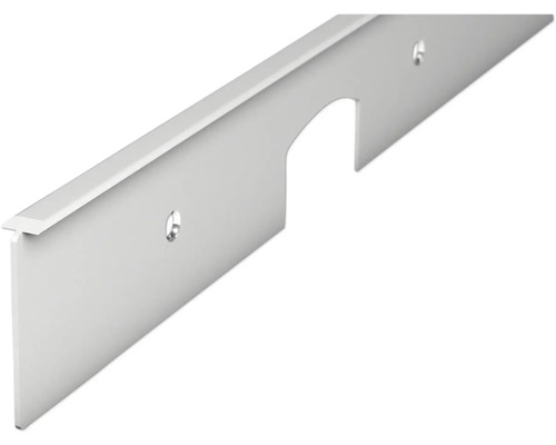 PICCANTE Verbindungsprofil Aluminium für Arbeitsplatten mit 38 mm Stärke und PP-Kante Radius 1,5 mm Länge: 635 mm Sockelleiste aus Kunststoff mit Aussparung und Bohrlöchern