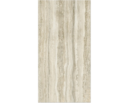 Feinsteinzeug Wand- und Bodenfliese Infinity travertin matt 59,8 cm x 119,8 cm x 0,95 cm rektifiziert Keramikfliese mit Steinoptik und Maserung