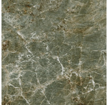 Nahaufnahme einer grünen Marmorplatte mit hellen Adern