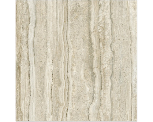 Quadratische Bodenfliese in Travertinoptik