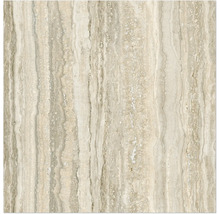 Beige Travertinfliese mit vertikalen Maserungen