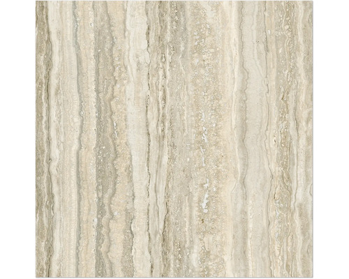 Beige Travertinfliese mit vertikalen Maserungen