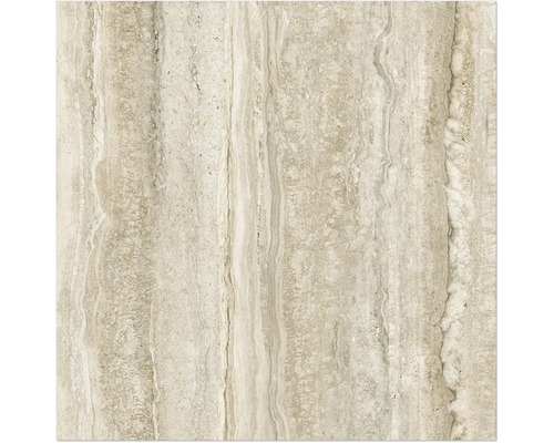 Feinsteinzeug Wand- und Bodenfliese Infinity travertin matt 89,8 cm x 89,8 cm x 0,95 cm rektifiziert Travertinfliese mit natürlicher Maserung