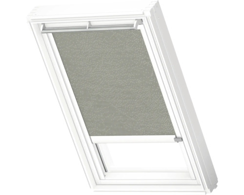 VELUX Dachfenster Rollo blickdicht grün mit weißem Alu-Rahmen solarbetrieben RSL C02 4165KWL Dachfenster mit Sichtschutzrollo