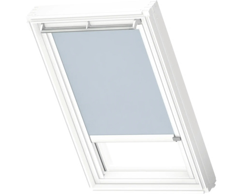 VELUX Dachfenster Rollo blickdicht blau mit weißem Alu-Rahmen elektro RML P04 4166KWL Dachfenster mit Rollo