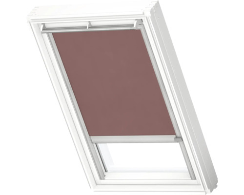 VELUX Dachfenster Rollo blickdicht braun mit grauem Alu-Rahmen elektro RML CK02 4168K Dachfenster mit Rollo zur Verdunkelung