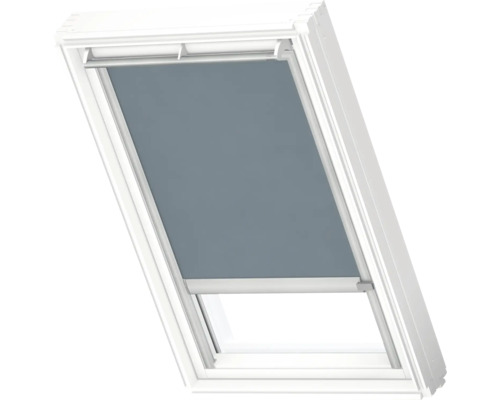 VELUX Dachfenster Rollo blickdicht grau mit grauem Alu-Rahmen elektro RML U04 4170K Dachfenster mit Verdunkelungsrollo