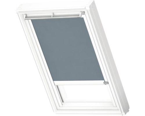 VELUX Dachfenster Rollo blickdicht grau mit weißem Alu-Rahmen elektro RML C02 4170KWL Dachfenster mit Verdunkelungsrollo