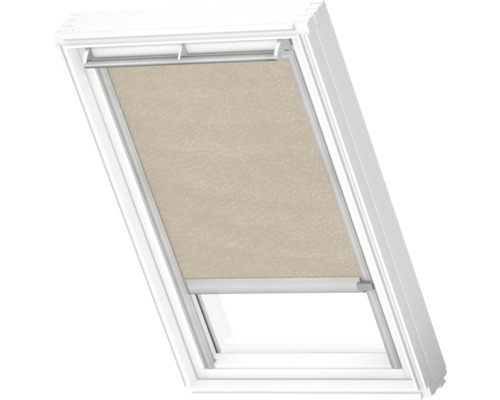VELUX Dachfenster Rollo blickdicht beige mit grauem Alu-Rahmen elektro RML C04 4171K Dachfenster mit Rollo