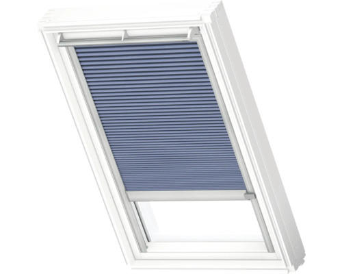VELUX Dachfenster Wabenplissee nachtblau mit grauem Alu-Rahmen solarbetrieben FSC C02 1156K Dachfenster mit Plissee-Sonnenschutz