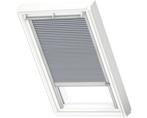 VELUX Dachfenster Wabenplissee betongrau mit grauem Alu-Rahmen solarbetrieben FSC CK04 1163K Dachfenster mit Plissee-Sichtschutz