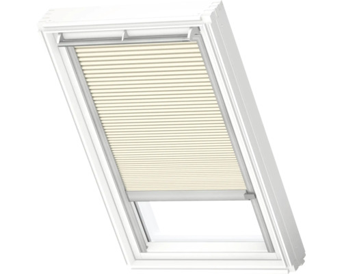 VELUX Dachfenster Wabenplissee elfenbein mit grauem Alu-Rahmen solarbetrieben FSC FK08 1166K Dachfenster mit Plissee zur Lichtregulierung