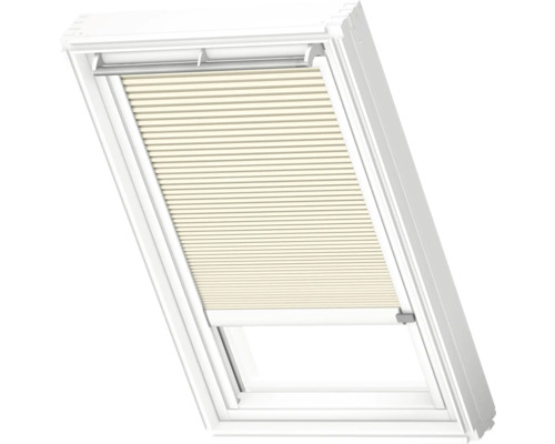 VELUX Dachfenster Wabenplissee elfenbein mit weißem Alu-Rahmen solarbetrieben FSC M31 1166KWL Dachfenster mit Plissee Sonnenschutz