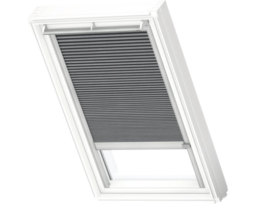 VELUX Dachfenster Wabenplissee grau-taupe mit grauem Alu-Rahmen solarbetrieben FSC C02 1170K Dachfenster mit Plissee