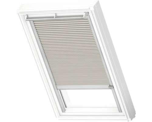 VELUX Dachfenster Wabenplissee cremegrau mit grauem Alu-Rahmen solarbetrieben FSC S06 1171K Dachfenster mit Plissee-Rollo