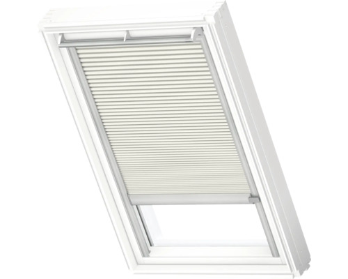 VELUX Dachfenster Wabenplissee lichtgrau mit grauem Alu-Rahmen solarbetrieben FSC CK04 1172K Dachfenster mit Plissee Sonnenschutz
