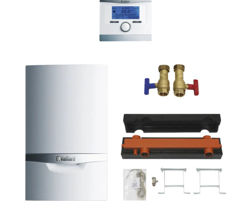 Vaillant Paket 1.152/2 2x Gas-Wandheizgerät ecoTEC plus VC 476/5-5 E/H, witterungsgeführter Regelung multiMATIC VRC 700/6 und 2x Installations-Set 0010029706 Vaillant Heizungsanlage mit Zubehör für Installation und Steuerung