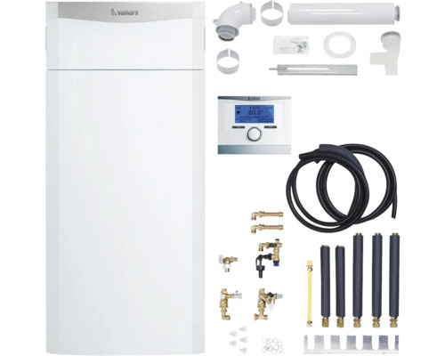 Vaillant Paket 1.408/5 Gas-Kompaktgerät ecoCOMPACT VSC 206/4-5 90 Liter, witterungsgeführter Regelung multiMATIC VRC 700/6 und Luft-/Abgasführung LL 0010029731 Vaillant Heizgerät mit Zubehör