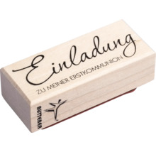 Stempel mit der Aufschrift Einladung zur meiner Erstkommunion