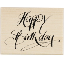 Stempel mit dem Schriftzug ''Happy Birthday''
