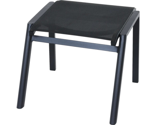 Gartenhocker Siena Garden Bologna aus Aluminium und Textilgewebe, stapelbar Fußhocker mit Metallrahmen und Stoffbezug