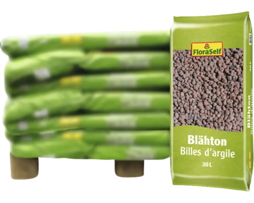 Blähton FloraSelf 8-16 mm (42 Sack x 30 Liter = 1,26 m³) 1 Palette Stapel Säcke mit Blähton von FloraSelf