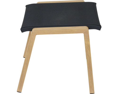 Hocker mit Holzbeinen und Stoffbezug